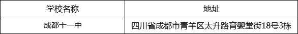 成都市成都十一中地址在哪里？