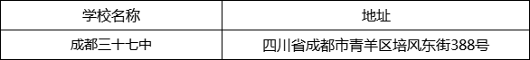 成都市成都三十七中地址在哪里？