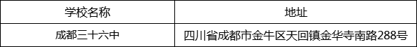 成都市成都三十六中地址在哪里？
