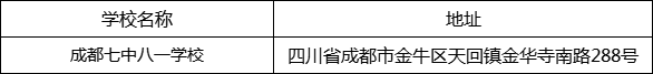 成都市成都七中八一學(xué)校地址在哪里？