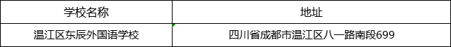 成都市溫江區(qū)東辰外國語學(xué)校地址在哪里？