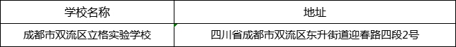 成都市雙流區(qū)立格實(shí)驗學(xué)校地址在哪里？