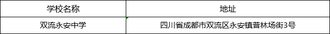 成都市雙流永安中學地址在哪里？