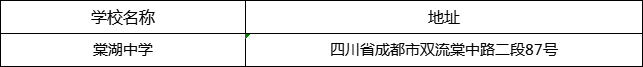 成都市棠湖中學(xué)地址在哪里？