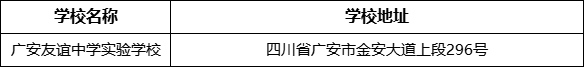 廣安市廣安友誼中學實驗學校學校地址在哪里？