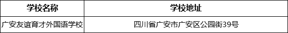 廣安市廣安友誼育才外國語學(xué)校學(xué)校地址在哪里？