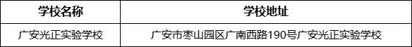 廣安市廣安光正實驗學(xué)校學(xué)校地址在哪里?