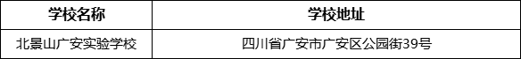 廣安市北京景山學(xué)校四川廣安實(shí)驗(yàn)學(xué)校地址在哪里？