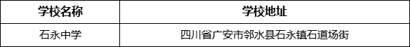 廣安市石永中學學校地址在哪里？