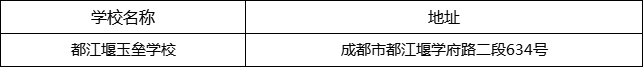 成都市都江堰玉壘學(xué)校地址在哪里？