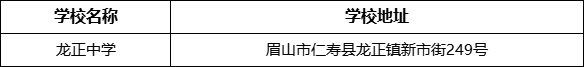眉山市龍正中學(xué)學(xué)校地址在哪里？