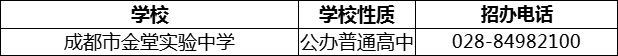 2024年成都市金堂實驗中學(xué)招辦電話是多少？