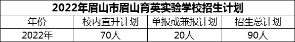 2024年眉山市眉山育英實驗學校招生計劃是多少？
