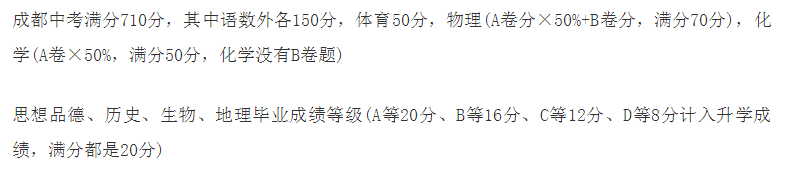2020年成都中考總分多少？中考滿分是多少？