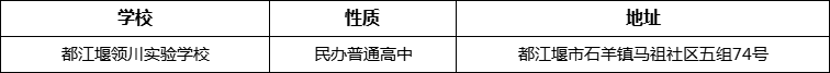 成都市都江堰領(lǐng)川實驗學(xué)校詳細(xì)地址、在哪里？